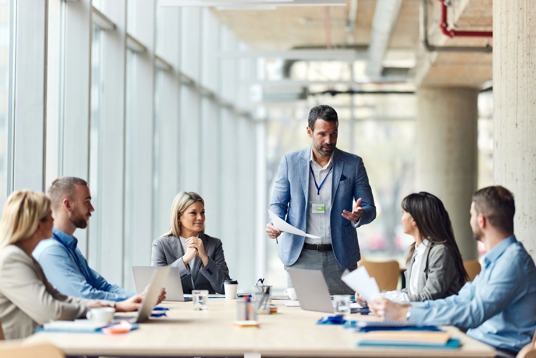 IT support discussion during an office meeting